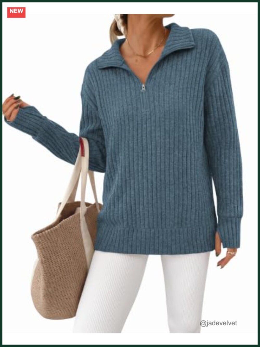 Women's Long Sleeve Quarter Zip Pullover Sweatshirt Mock Neck Thumb Hole